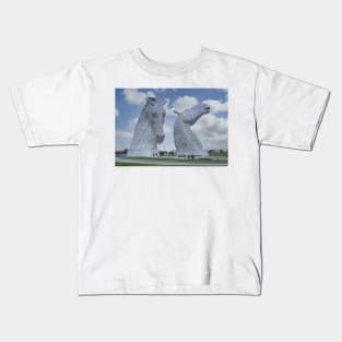 The Kelpies, Helix Park, Falkirk, Scotland, the Kelpies are the largest equine sculptures in the world Kids T-Shirt